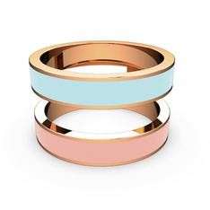 İkili Mine Yüzük - 14 ayar rose altın yüzük (Pastel pembe mineli) #ng0z0k