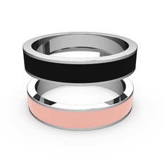 İkili Mine Yüzük - 925 ayar gümüş yüzük (Pastel pembe mineli) #o389fl