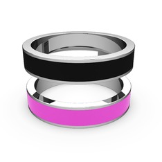 925 ayar gümüş yüzük (Neon pembe mineli)