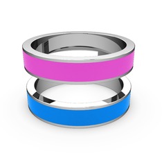 İkili Mine Yüzük - 925 ayar gümüş yüzük (Mavi mineli) #oozjpp