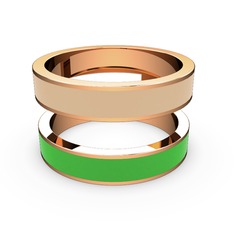 18 ayar rose altın yüzük (Yeşil mineli)