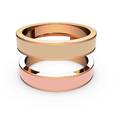 İkili Mine Yüzük - 8 ayar rose altın yüzük (Pastel pembe mineli) #qwxqri