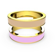 İkili Mine Yüzük - 8 ayar altın yüzük (Açık pembe mineli) #rbh011