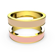 İkili Mine Yüzük - 18 ayar altın yüzük (Pastel pembe mineli) #sf3quf