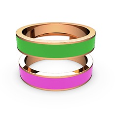 8 ayar rose altın yüzük (Neon pembe mineli)