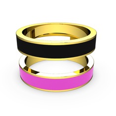 18 ayar altın yüzük (Neon pembe mineli)