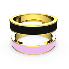 İkili Mine Yüzük - 925 ayar altın kaplama gümüş yüzük (Açık pembe mineli) #yayezr