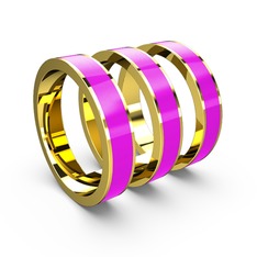 Mineli Simplon Yüzük - 925 ayar altın kaplama gümüş yüzük (Neon pembe mineli) #ji43ql