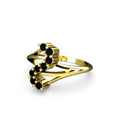Taşlı Simya Yüzük - Siyah zirkon 18 ayar altın yüzük #zt9rge
