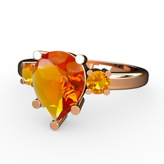 Sitrin 8 ayar rose altın yüzük