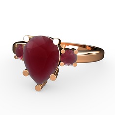 Tria Yüzük - Kök yakut 14 ayar rose altın yüzük #1fdlbo2