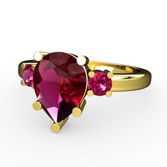 Rodolit garnet 8 ayar altın yüzük