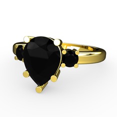 Tria Yüzük - Siyah zirkon 8 ayar altın yüzük #1x0bnsq