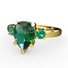 Tria Yüzük - Yeşil kuvars 18 ayar altın yüzük #dkepc