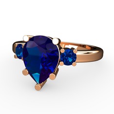 Tria Yüzük - Lab safir 8 ayar rose altın yüzük #ec4jnm