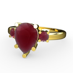 Tria Yüzük - Kök yakut 8 ayar altın yüzük #ftsrw7