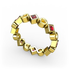 Vanora Tamtur Yüzük - Garnet ve sitrin 14 ayar altın yüzük #17hs0ze