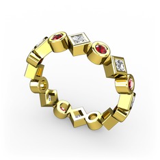 Swarovski ve garnet 8 ayar altın yüzük