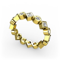 Vanora Tamtur Yüzük - Beyaz zirkon ve swarovski 925 ayar altın kaplama gümüş yüzük #1gd6emo