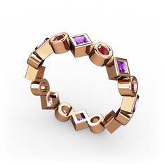 Vanora Tamtur Yüzük - Ametist ve garnet 14 ayar rose altın yüzük #1gqnini