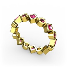 Vanora Tamtur Yüzük - Rodolit garnet ve kök yakut 14 ayar altın yüzük #1n8mzmq