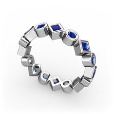 Vanora Tamtur Yüzük - Lab safir 18 ayar beyaz altın yüzük #1p6ov9m