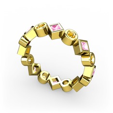 Vanora Tamtur Yüzük - Pembe kuvars ve sitrin 925 ayar altın kaplama gümüş yüzük #1rbdxvm