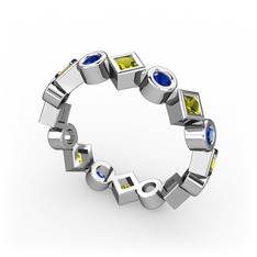 Vanora Tamtur Yüzük - Peridot ve lab safir 925 ayar gümüş yüzük #1wzxqr7