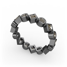 Vanora Tamtur Yüzük - Dumanlı kuvars 925 ayar siyah rodyum kaplama gümüş yüzük #9qbaoi