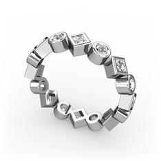 Vanora Tamtur Yüzük - Swarovski ve pırlanta 18 ayar beyaz altın yüzük (0.42 karat) #b6zg51