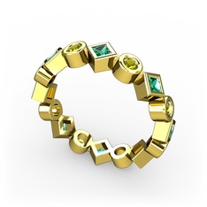 Vanora Tamtur Yüzük - Yeşil kuvars ve peridot 925 ayar altın kaplama gümüş yüzük #gg7kem