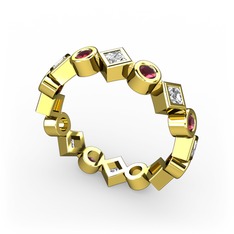 Vanora Tamtur Yüzük - Swarovski ve kök yakut 18 ayar altın yüzük #gpuxmd