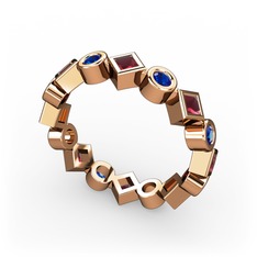 Vanora Tamtur Yüzük - Kök yakut ve lab safir 925 ayar rose altın kaplama gümüş yüzük #jli91z