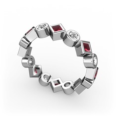 Vanora Tamtur Yüzük - Kök yakut ve swarovski 18 ayar beyaz altın yüzük #oun4rq