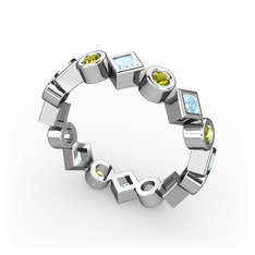 Vanora Tamtur Yüzük - Akuamarin ve peridot 925 ayar gümüş yüzük #pp6p5q