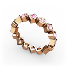 Vanora Tamtur Yüzük - Pembe kuvars 18 ayar rose altın yüzük #vhpjio