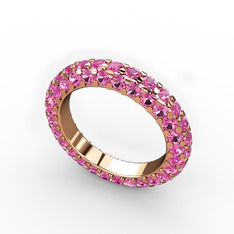Rodolit garnet 14 ayar rose altın yüzük
