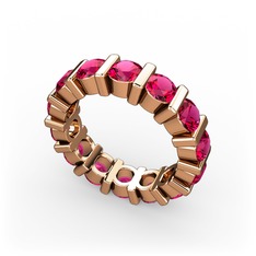 Rodolit garnet 18 ayar rose altın yüzük