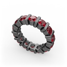 Garnet 925 ayar siyah rodyum kaplama gümüş yüzük
