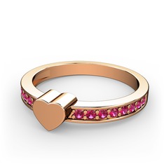 Rodolit garnet 925 ayar rose altın kaplama gümüş yüzük