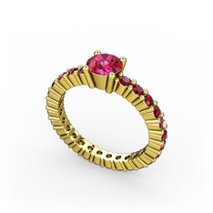 Rodolit garnet ve garnet 14 ayar altın yüzük