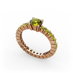 Ranita Tamtur Yüzük - Peridot 925 ayar rose altın kaplama gümüş yüzük #1o7f4qq