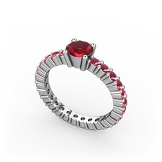 Ranita Tamtur Yüzük - Kök yakut 14 ayar beyaz altın yüzük #6p38wt