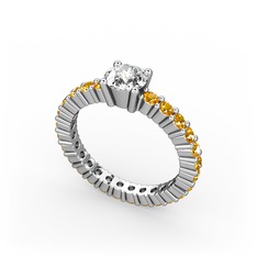 Ranita Tamtur Yüzük - Swarovski ve sitrin 925 ayar gümüş yüzük #asjdjw
