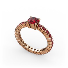Ranita Tamtur Yüzük - Garnet 18 ayar rose altın yüzük #hqll64