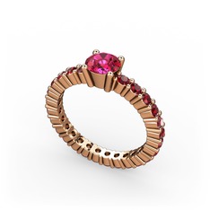 Ranita Tamtur Yüzük - Rodolit garnet ve garnet 14 ayar rose altın yüzük #ix5e5v