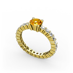 Ranita Tamtur Yüzük - Sitrin ve swarovski 18 ayar altın yüzük #lmjfrs