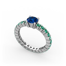 Ranita Tamtur Yüzük - Lab safir ve yeşil kuvars 925 ayar gümüş yüzük #prqxpn