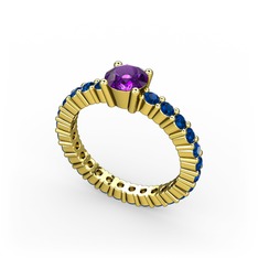 Ranita Tamtur Yüzük - Ametist ve lab safir 14 ayar altın yüzük #x2zksk