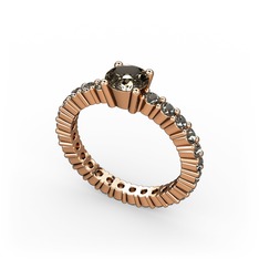 Ranita Tamtur Yüzük - Dumanlı kuvars 8 ayar rose altın yüzük #zulsnp